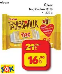 ÜLKER TAÇ KRAKER 3’LÜ 228 G